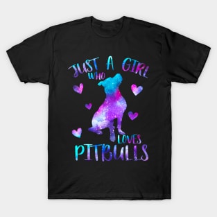 Just a girl who loves pitbulls T-Shirt